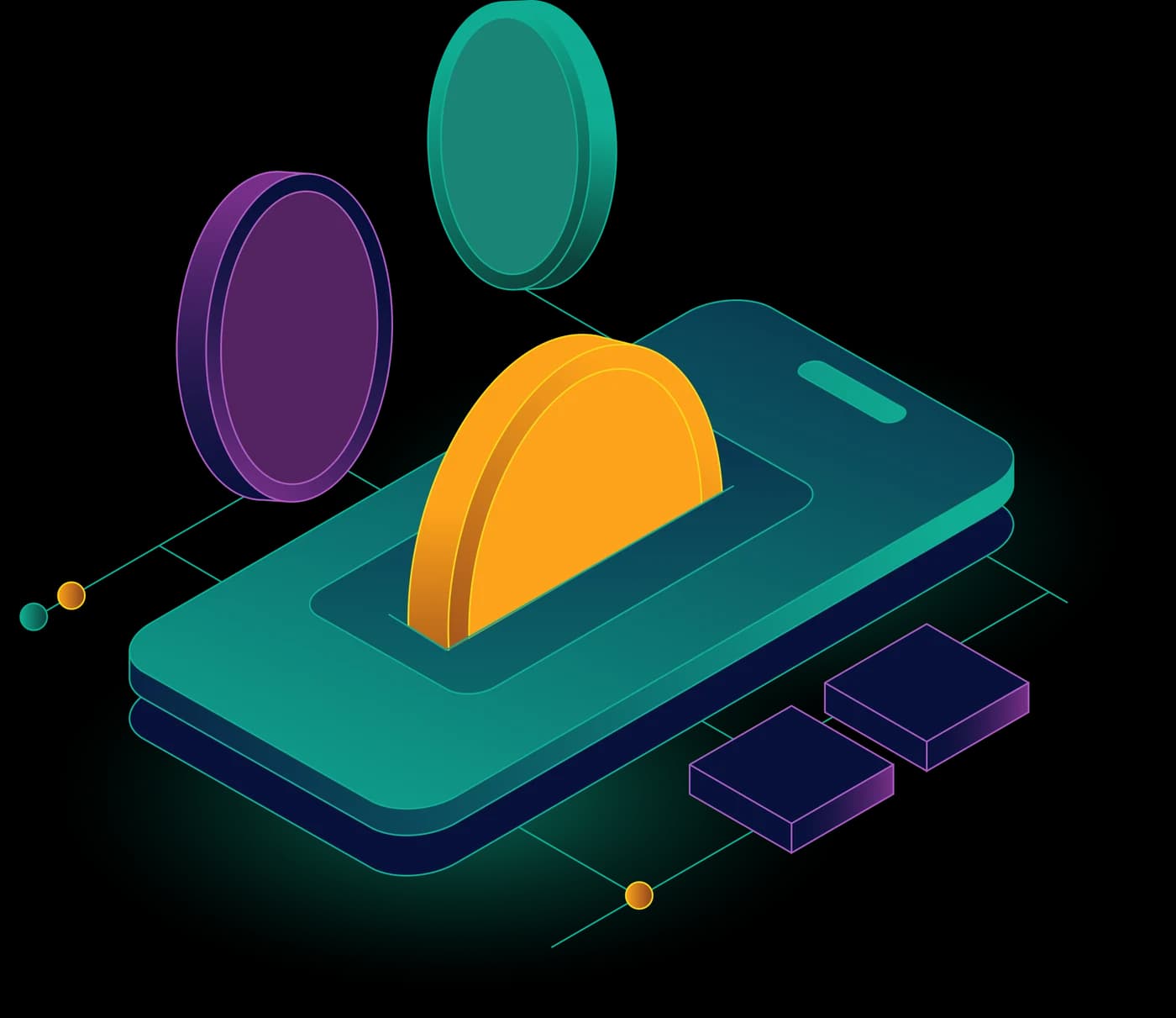 Decentralized applications graphic